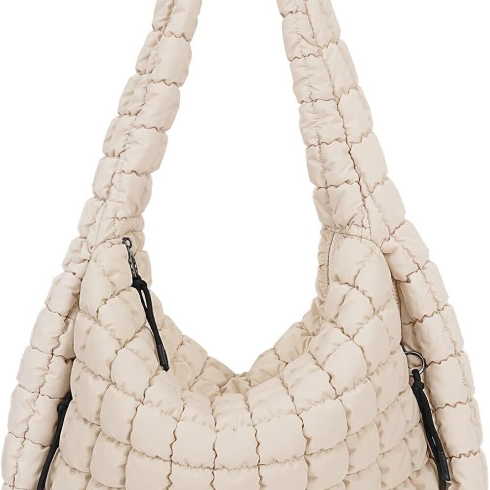 Quilted Tote Bag Large Carryall Puffer Shoulder Bag Lightweight Padding Hobo Bag